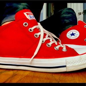 Red Converse All Star Hi-Tops, Chuck Taylor